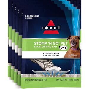 5x Bissell Stomp N Go Pet Lifting Pads + Oxy Stain Removal Carpet & Rug Cleaning